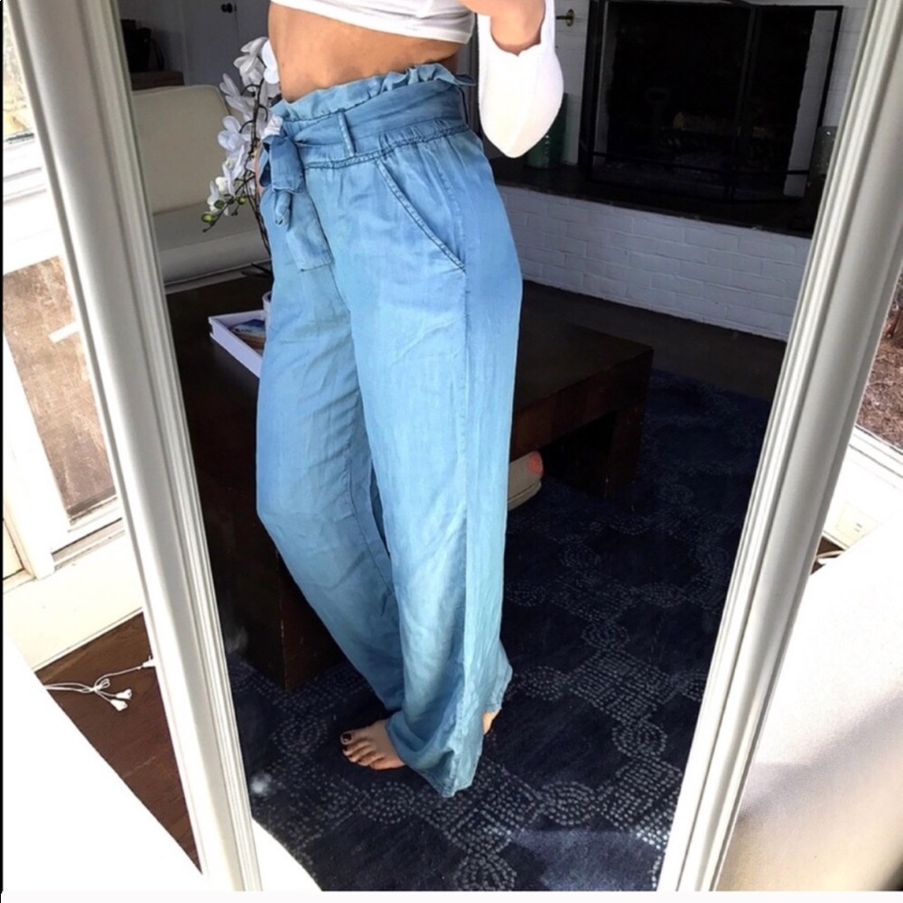 ❗️MORE SIZES ADDED! ❗️Wide Leg Blue Pants! 👖 - Picture 2 of 7